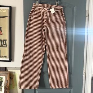 Striped Wide-Leg Women’s Pants - red/White Sz sm NWT